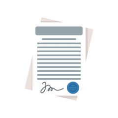 Poster - customer contract icon flat isolated vector