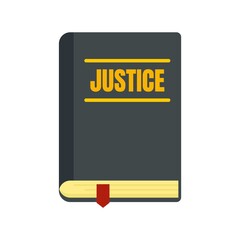 Sticker - Justice book icon flat isolated vector