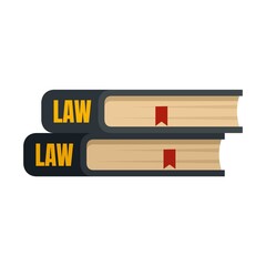 Poster - Law book icon flat isolated vector
