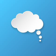 Wall Mural - thought cloud on blue background