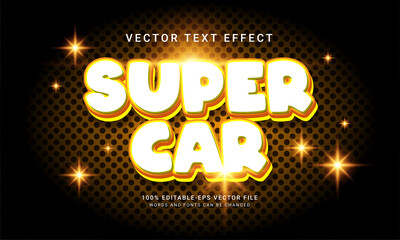 Wall Mural - Super car 3D text style effect with gold color