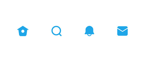 Poster - Home, Search, Notification, and Message. Icon Set of Twitter Menu