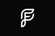 FP logo letter design on luxury background. PF logo monogram initials letter concept. FP icon logo design. PF elegant and Professional letter icon design on black background. F P PF FP