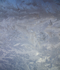 Aufkleber - Textured frost patterns on the glass. Ice crystals on the window on a cold, frosty day in winter.