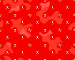 Strawberry texture. Juicy seamless background. Vector illustration