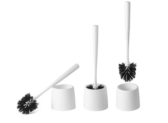 White toilet brush. Toilet hygiene. Cleaning tool