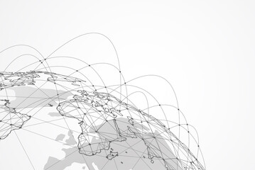 Poster - global network connection. world map point and line composition concept of global business. vector i