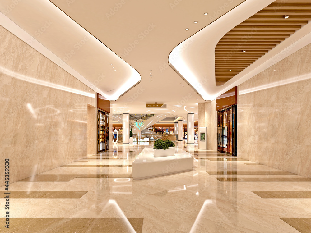 3d render of shopping mall interior Stock Photo | Adobe Stock