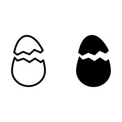 Sticker - Broken egg vector icon