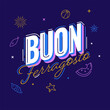 © Abdul Qaiyoom - Buon Ferragosto Font On Purple Background.