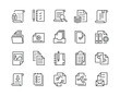 Document Icons - Vector Line Icons. Editable Stroke. Vector Graphic