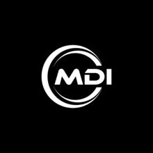 MDI Letter Logo Design With Black Background In Illustrator, Vector Logo Modern Alphabet Font Overlap Style. Calligraphy Designs For Logo, Poster, Invitation, Etc.