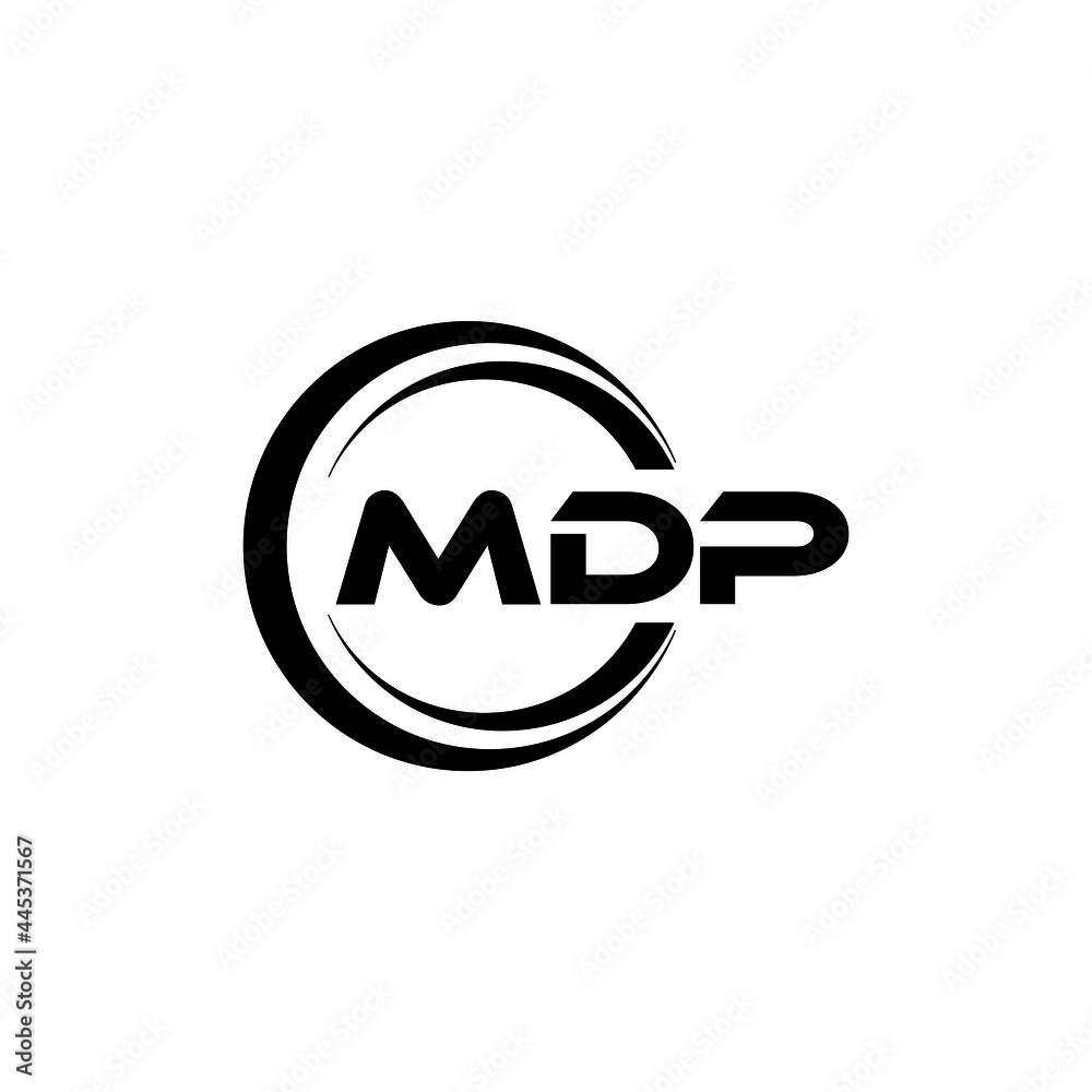 Stock-Vektorgrafik „MDP letter logo design with white background in ...