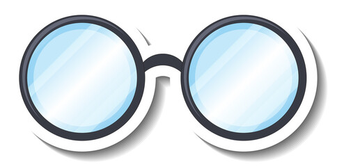 Poster - A sticker template with a round shape glasses