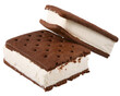 ice cream vanilla sandwich in chocolate chip cookies