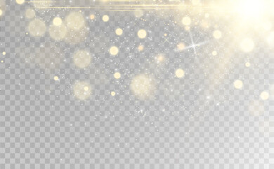 Poster - Beautiful sparks shine with special light. Vector sparkles on a transparent background. Christmas abstract pattern. A beautiful illustration for the postcard. The background for the image. Luminaries.