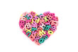 Heart shape from colorful letters, typographic composition