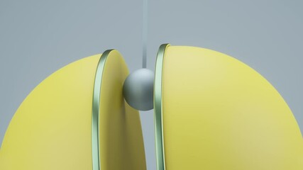 Wall Mural - loop animation pendulum swinging. Ball is spinning between the circle Repeated beat. Computer generated seamless motion design of simple geometric shapes.