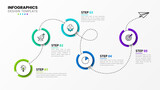 Fototapeta  - Infographic design template. Timeline concept with 5 steps