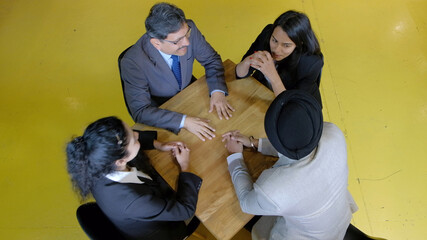 Poster - Group of Indian people having a discussion in the office