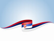 Serbian flag wavy abstract background. Vector illustration.