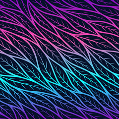 Poster - Vector seamless pattern. Repeated leaf patterns. Neon print. Abstract bright background. Repeating leaf texture. Trendy color graphic leaves. Modern stylish design for prints. Colored fashion style