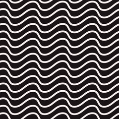Poster - Wavy white lines. Vector seamless stripes pattern.