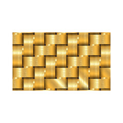 Poster - Golden wicker pattern. Abstract 3D Golden wicker basket texture. Luxury woven texture. Metallic weave. Gold metal ornament. Interlacing surface. Decoration for design. Vector illustration EPS10