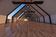 © Spectral/Westend61 - Three dimensional render of empty attic with shiny wooden floor