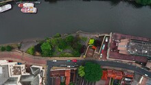 Top Down Drone Shot Over Central York River Ouse