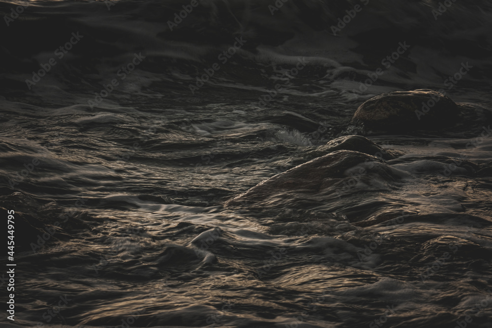 Closeup shot of ocean waves for wallpaper and background - obrazy, fototapety, plakaty 