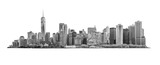 Fototapeta  - Skyline panorama of downtown Financial District and the Lower Manhattan in New York City, USA. isolated on background