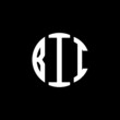 BII letter logo design. BII letter in circle shape. BII Creative three letter logo. Logo with three letters. BII circle logo. BII letter vector design logo 