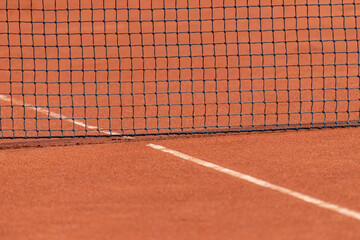 Canvas Print - Close up details of a tennis net. Professional sport concept