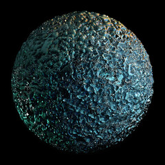 Wall Mural - 3d render of abstract art 3d ball sphere or surreal organic planet with rough grunge damaged scratch
