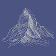 Alpy Rysunek ręcznie rysowany. Widok na górę Matterhorn