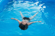 © bioPhotograf - Girl drowning in the pool. Girl in danger in water