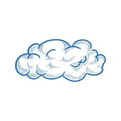 Poster - Hand drawn cloud set. Doodle sketch style cloud. Simple outline scribble draw. Vector illustration.