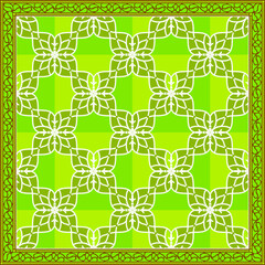 Poster - Elegant abstract scarf pattern design with ethnic and floral ornament. Hijab motif design 