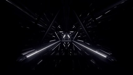 Aufkleber - An abstract futuristic tunnel loop with corridor laser passage in neon white and black colors 4K