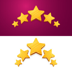 Wall Mural - 3d five yellow stars customer product rating review