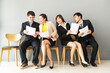 © tonjung - Group of people waiting for job interview,office. Business Concept
