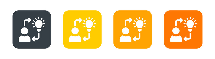 Aufkleber - Process of personal success icon symbol. Idea inspiration sign vector illustration