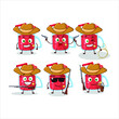 Cool cowboy strawberry smoothie cartoon character with a cute hat. Vector illustration