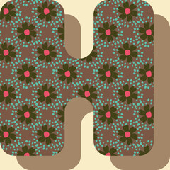 Poster - Letter H from the alphabet vector seamless repeat pattern print background