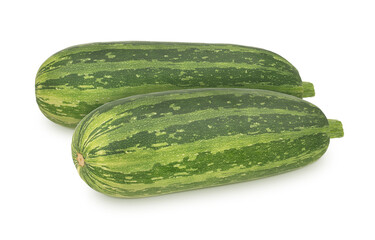 Wall Mural - Vegetable composition with whole fresh zucchini isolated on a white background.