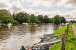 Hochwasser in Mülheim- Mintard an der Ruhr Überschwemmter Campingplatz