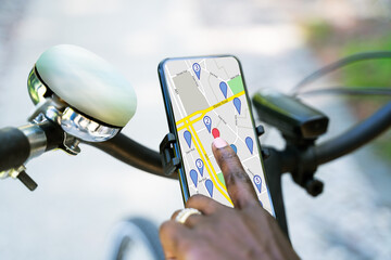 Bicycle GPS Navigator App With Map