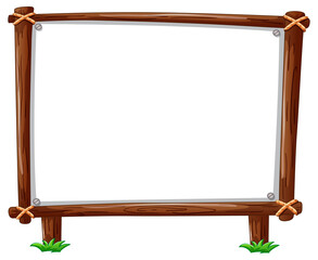 Wall Mural - wooden frame horizontal isolated on white background