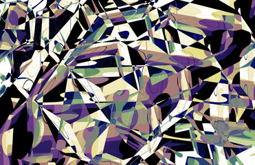 Poster - Abstract modern art design of random shapes in multicolor